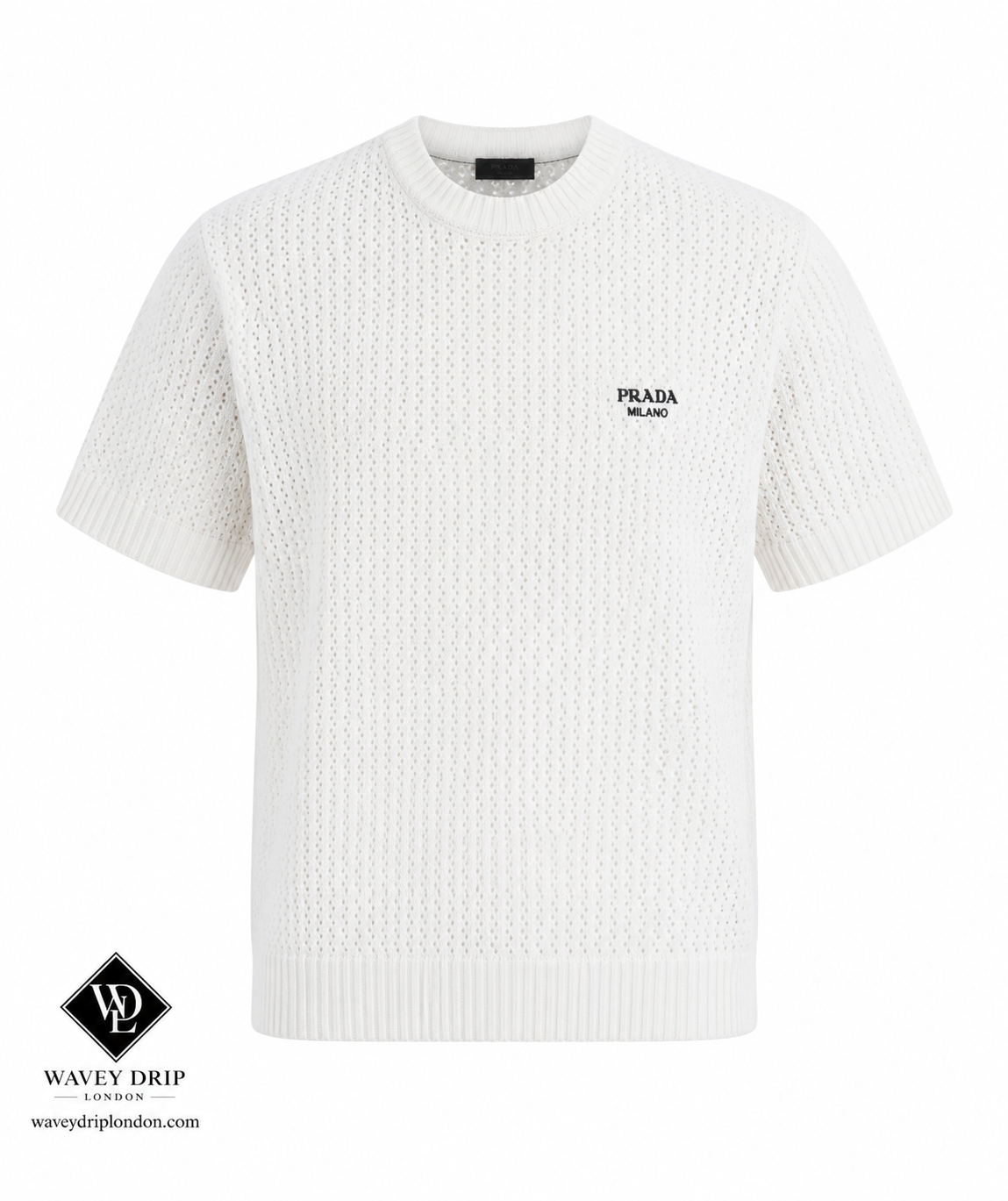 Prada Knit Tshirt & Shorts Set White