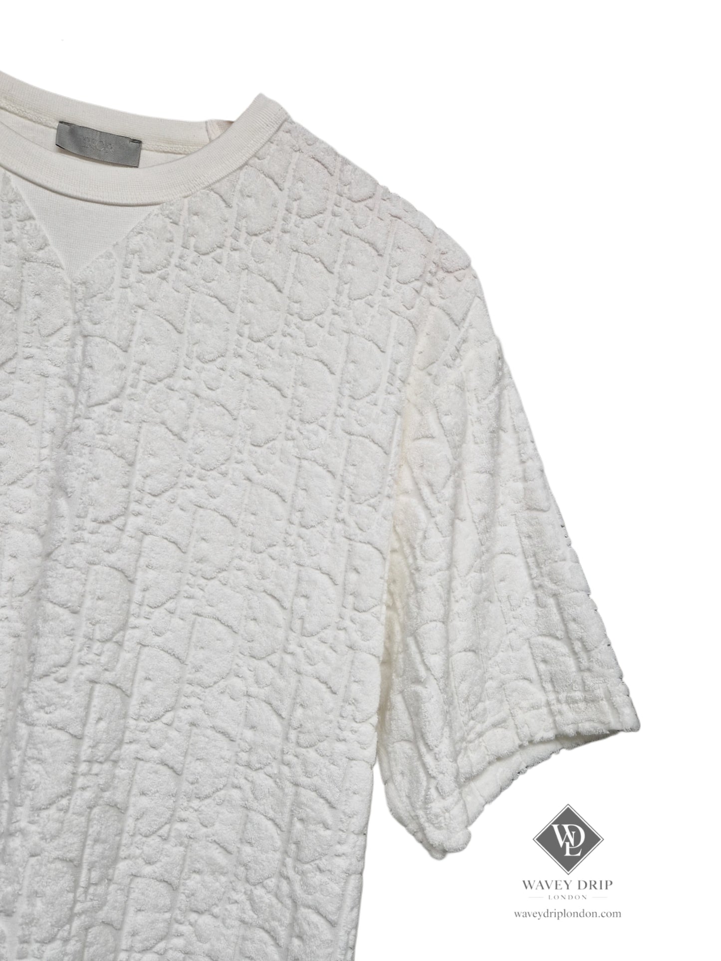 Christian Dior Jacquard Oblique Tshirt  - White