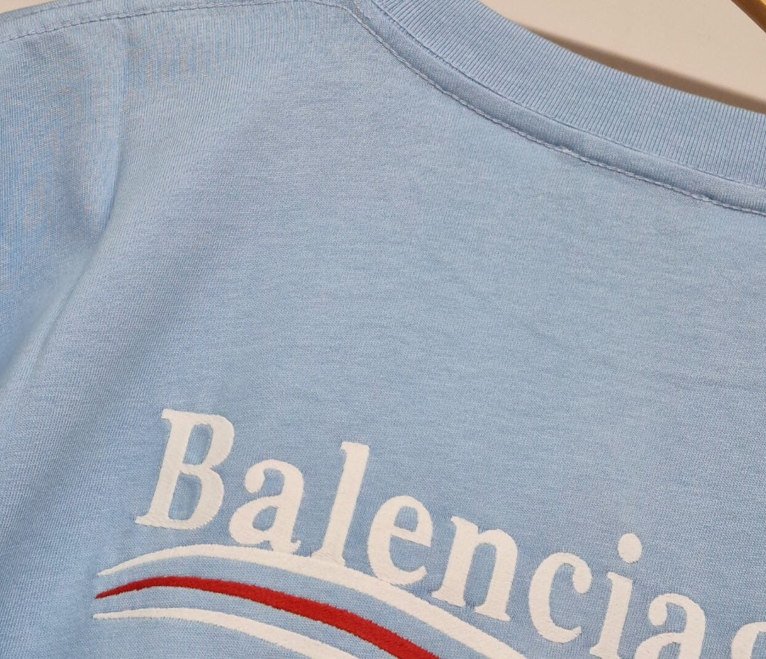 Balenciaga Campaign Heritage Tshirt- Baby Blue (XL)