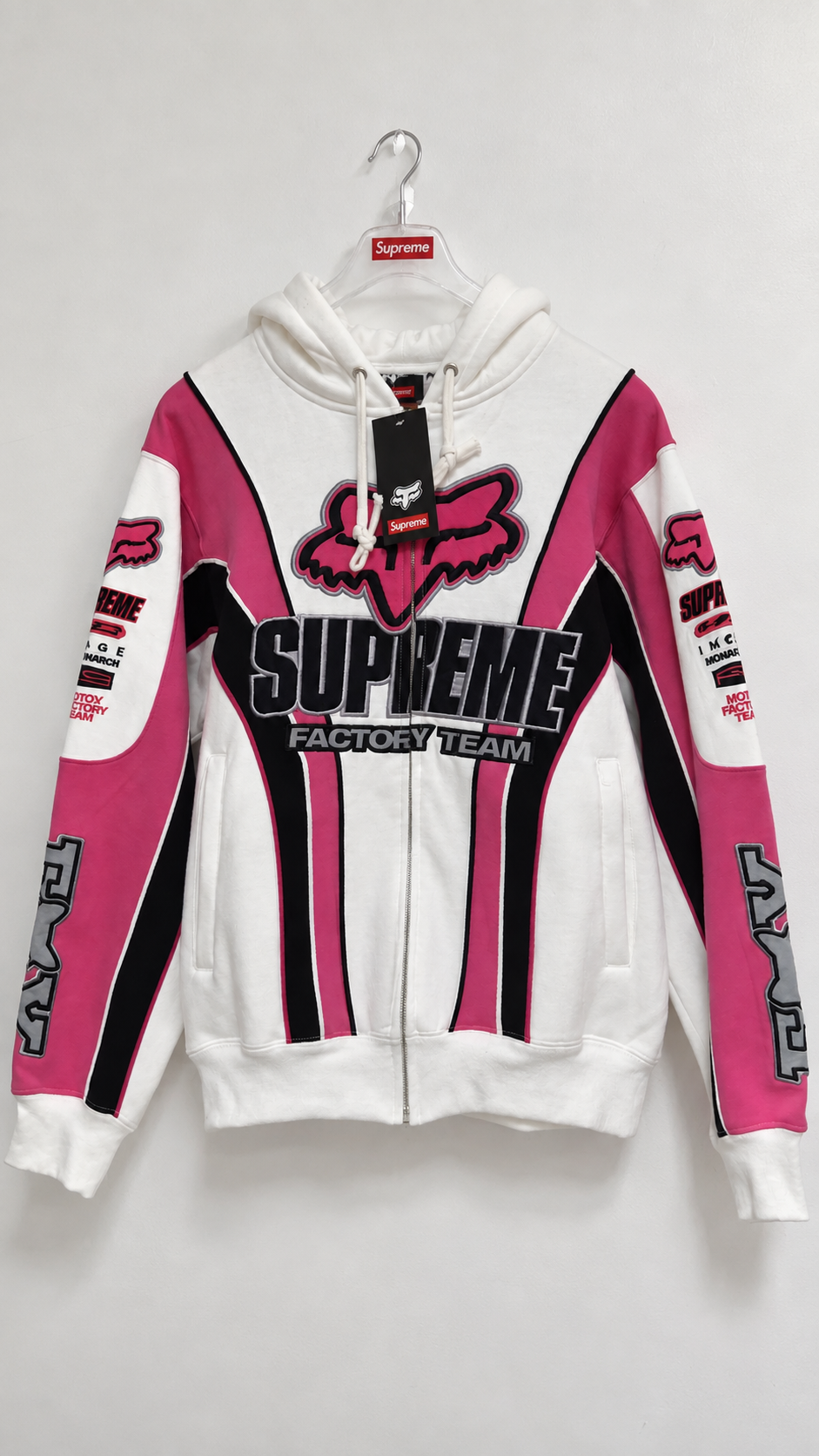 Supreme Hoody Pink & White