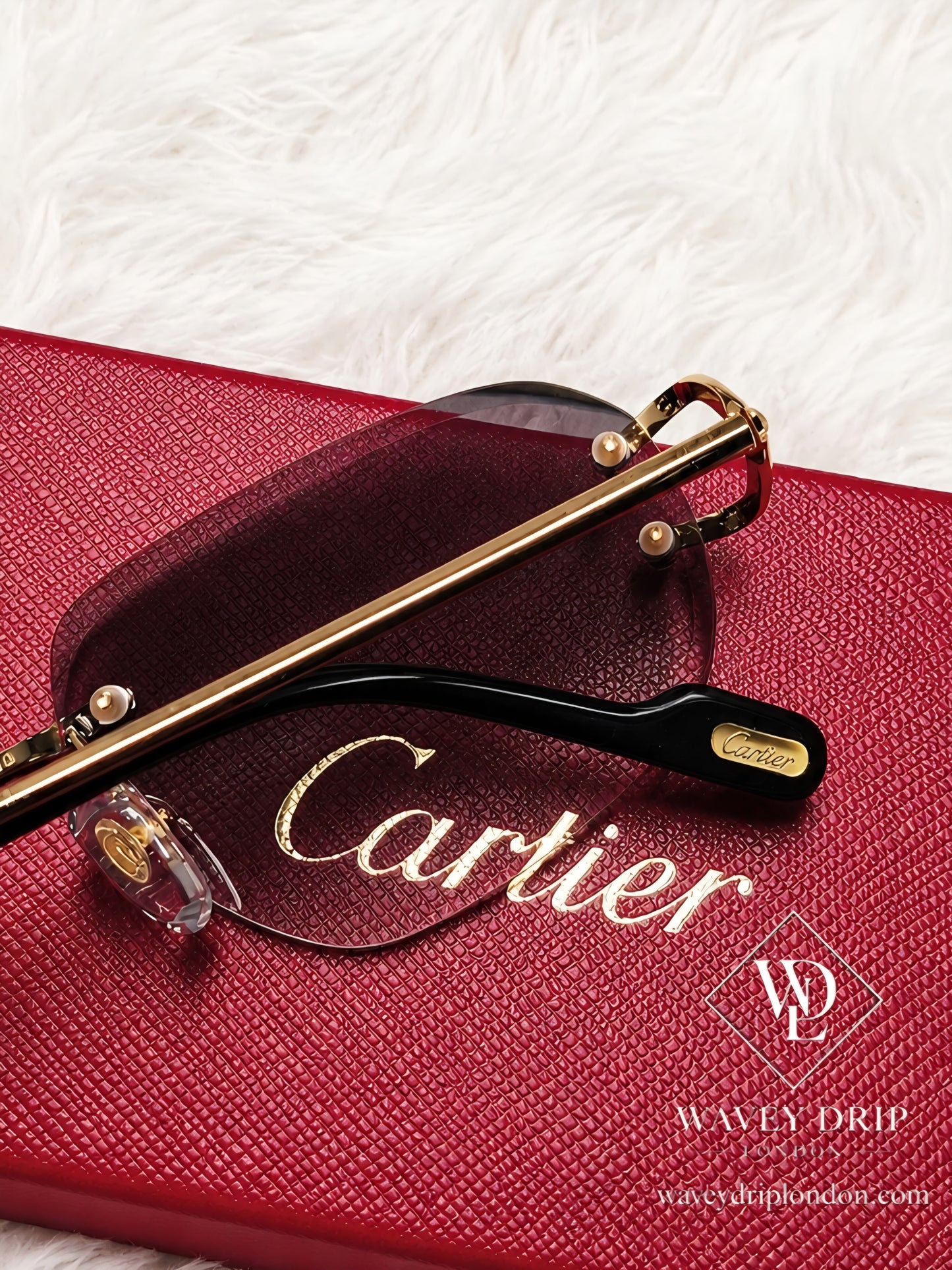 Cartier Rimless Gold Tint Sunglasses