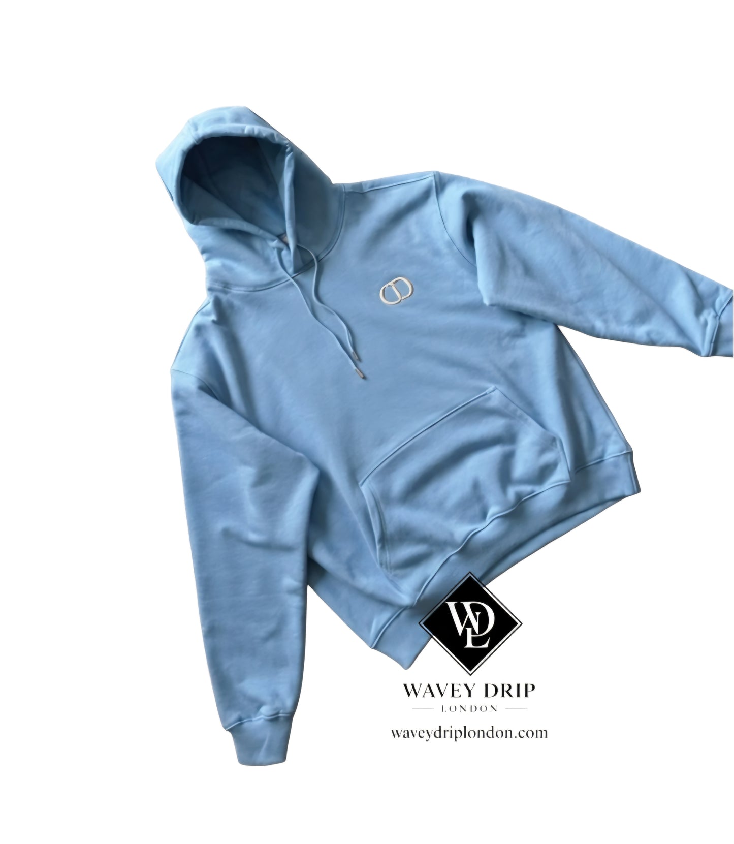Christian Dior CD Logo Hoodie- Baby Blue