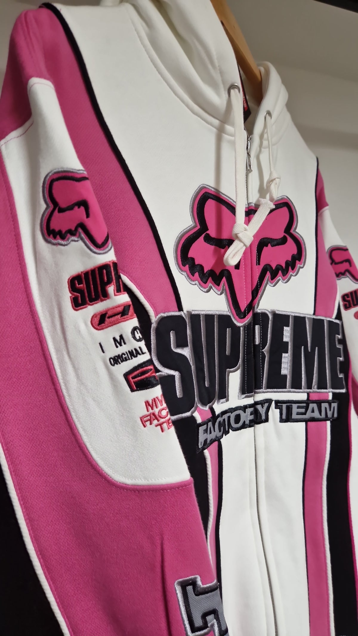 Supreme Hoody Pink & White