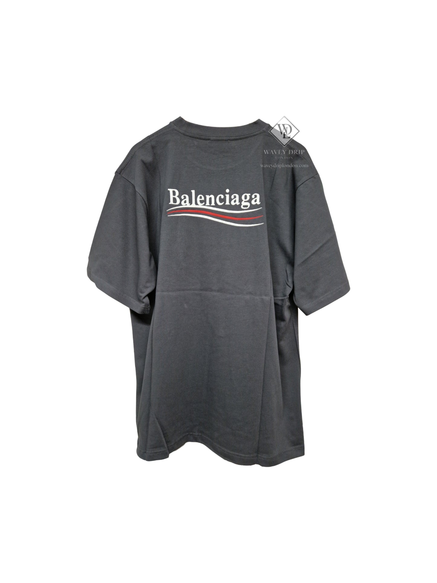 Balenciaga Political Campaign Tshirt  - Charcoal Grey