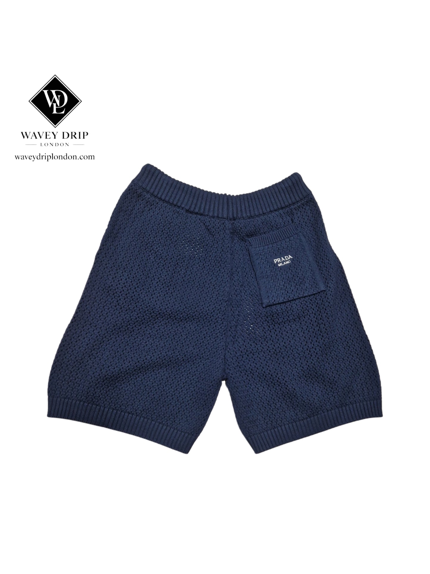 Prada Knit Shorts & Tshirt Set - Navy