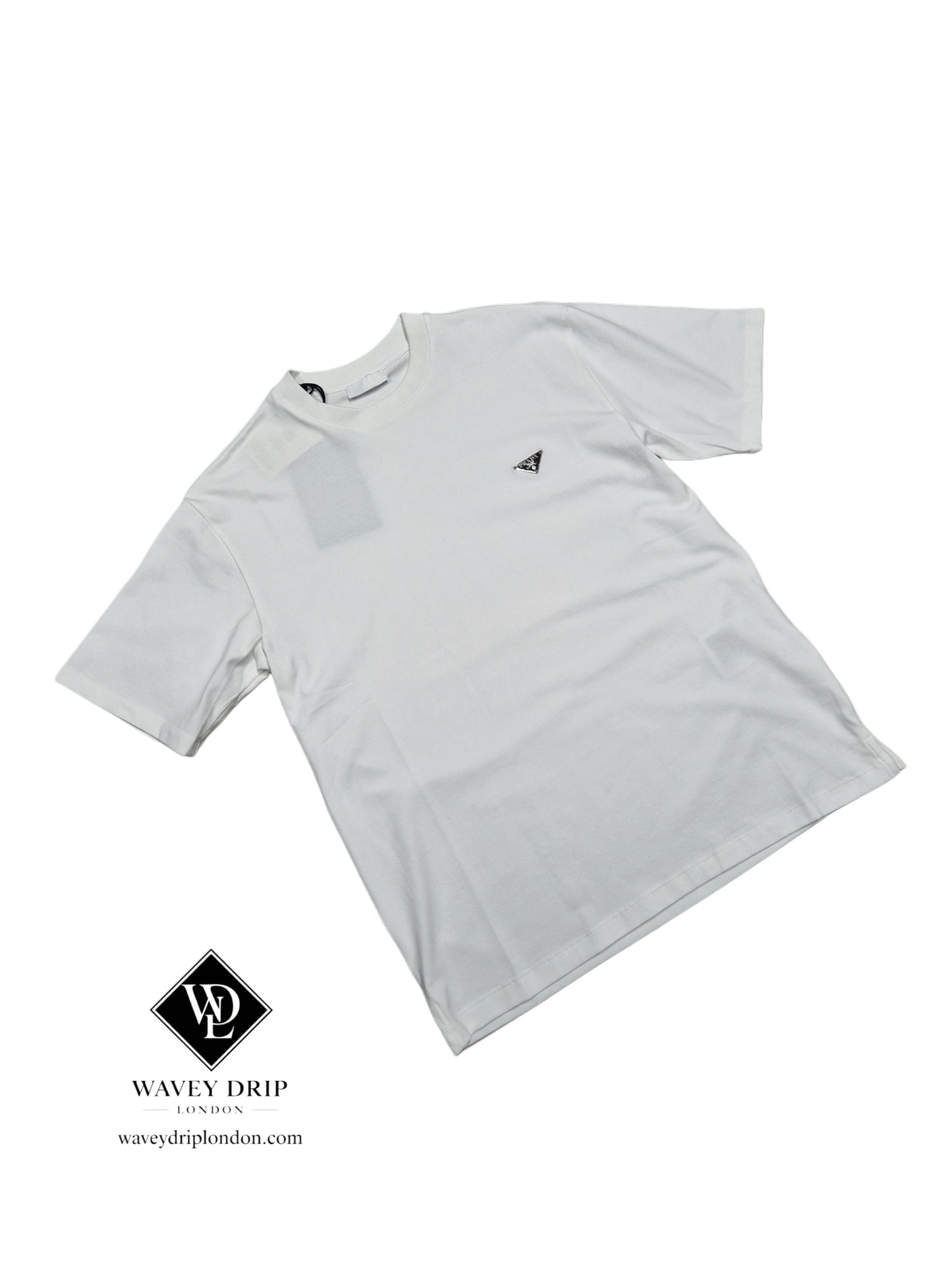 Prada Triangle Logo Tshirt - White (Copy)