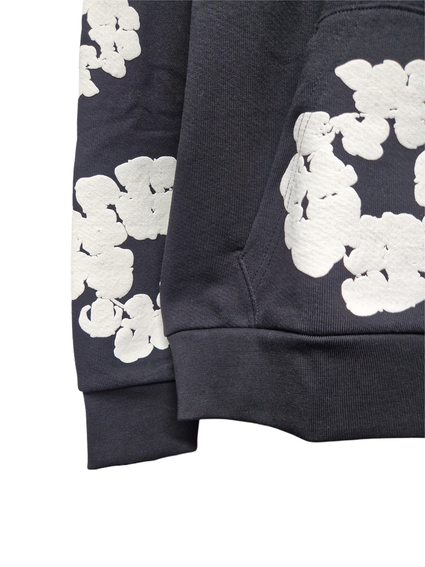 Denim Tears Floral Zip Hoodie – Black & Ivory Statement Piece