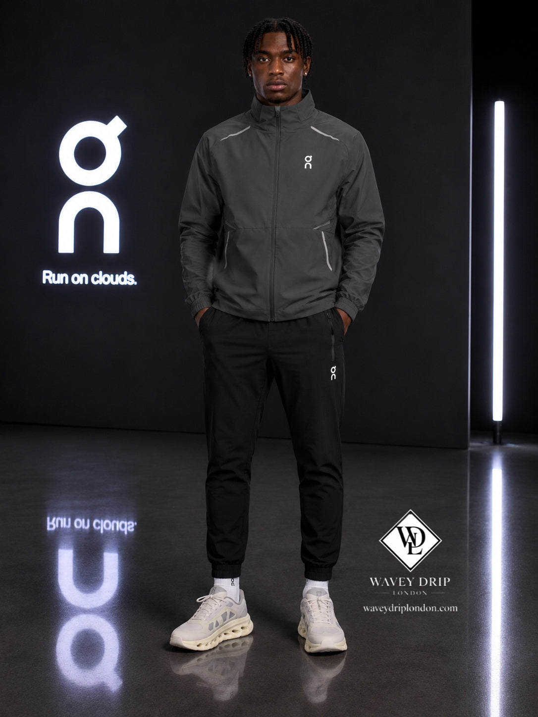 On Cloud Running Reflective Performance Tracksuit –Grey / Black Edition