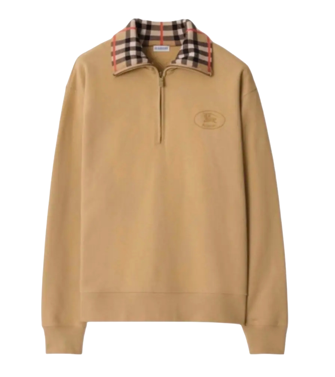 Half zip up sweater beige