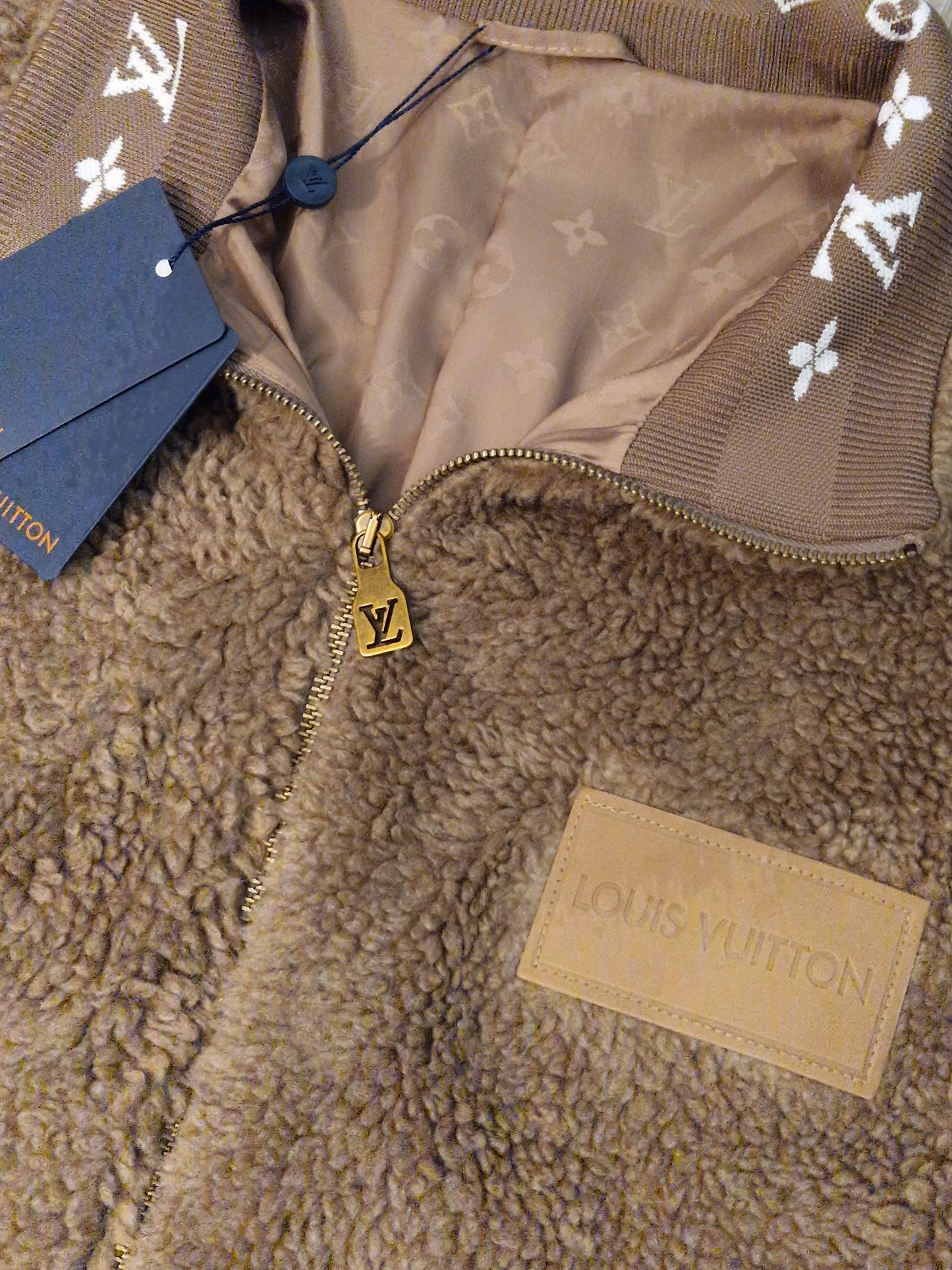 Louis Vuitton Sherpa Zip Up - Brown