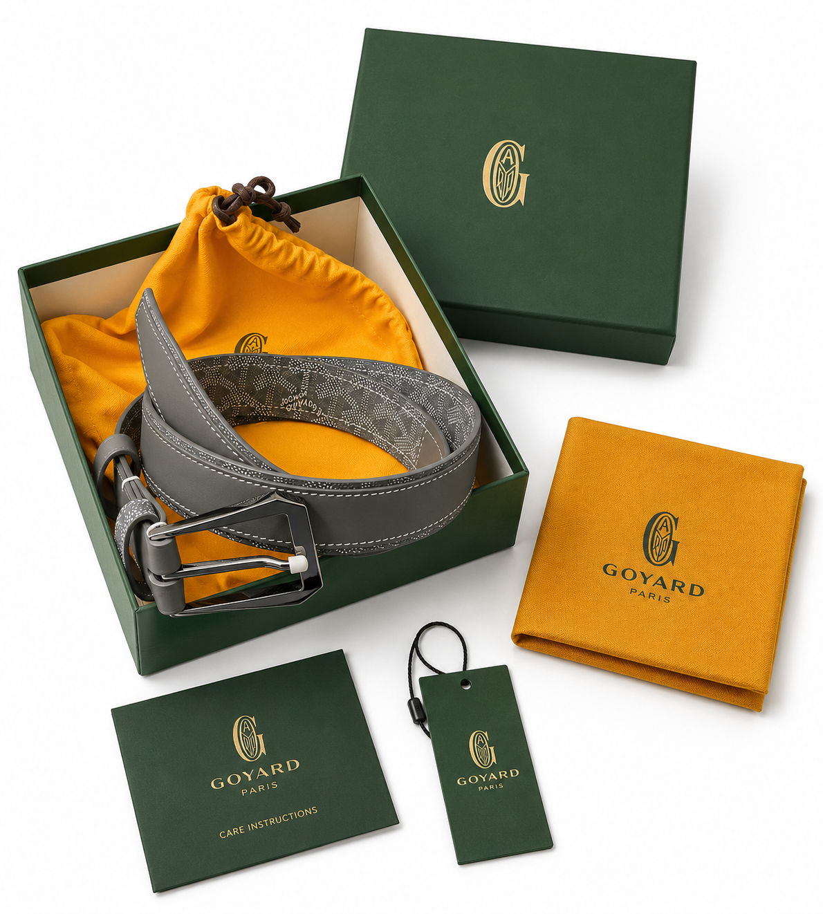 Goyard Classic Chevron Leather Belt - Grey