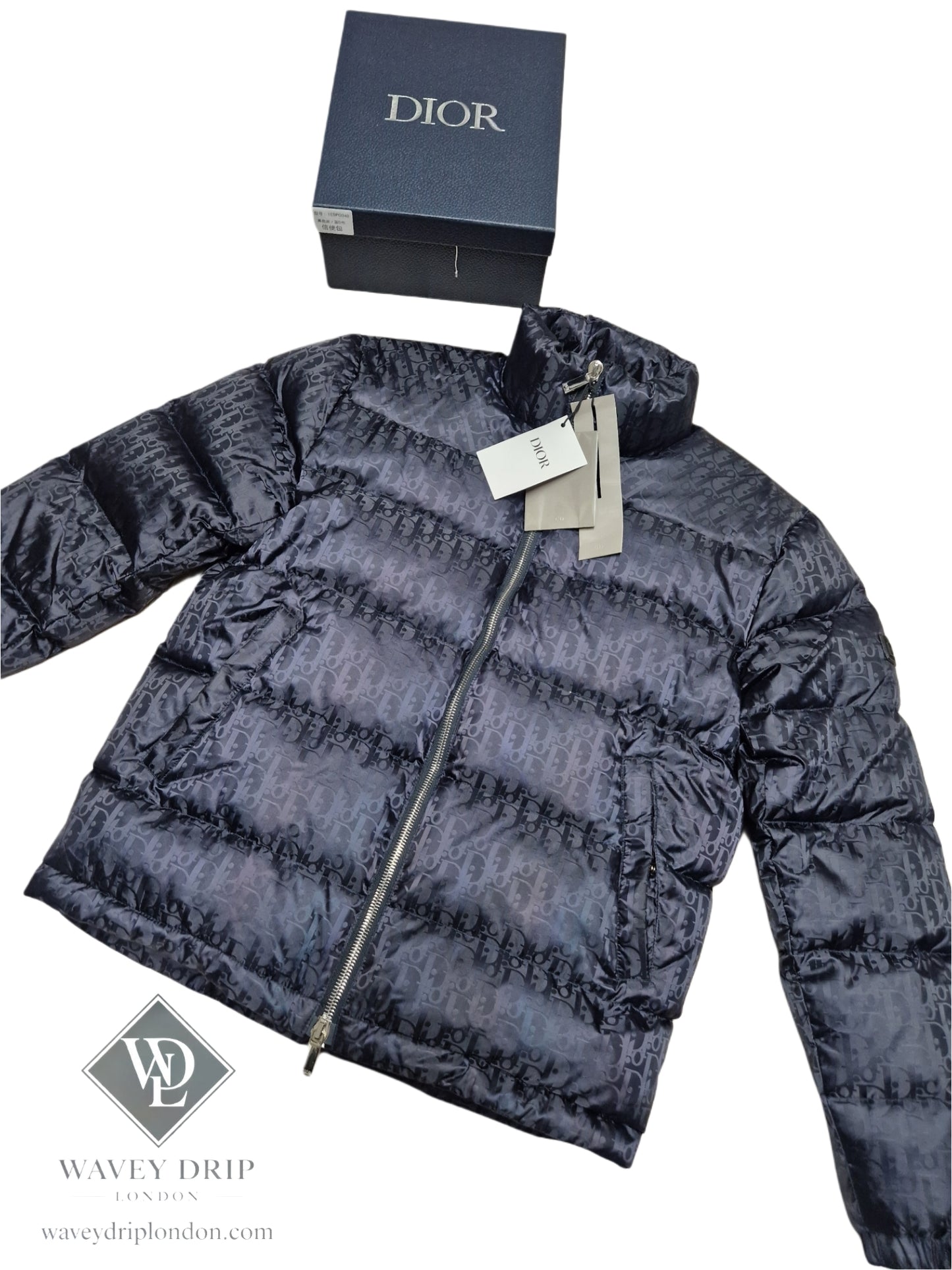 Christian Dior Oblique Puffer Jacket - Navy
